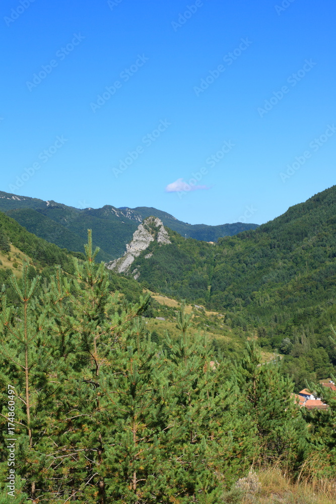 pyrenean landscape in Aude, Occitanie in South of France