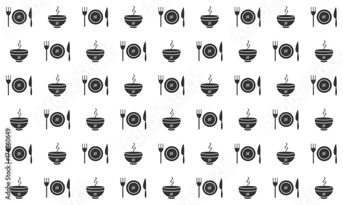 Restaurant Icon Pattern Background In Trendy Modern Flat Design for Web Background  Banner  Landing Page  Bed Cover  Pillow Case  Wallpaper  etc
