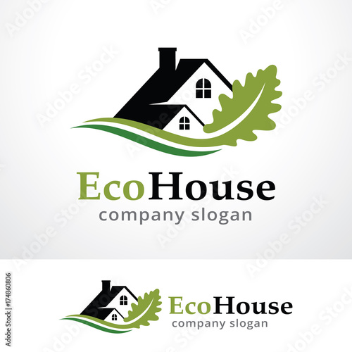Eco House Logo Template Design Vector, Emblem, Design Concept, Creative Symbol, Icon