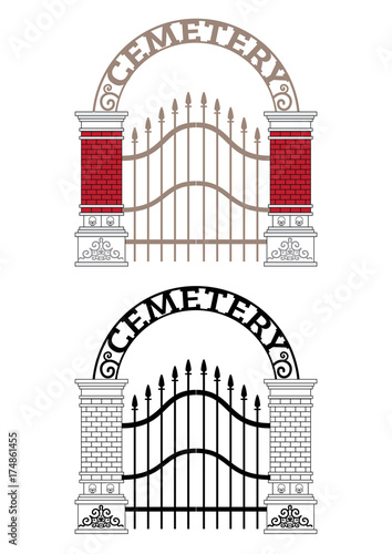 Cemetery Gate Vector