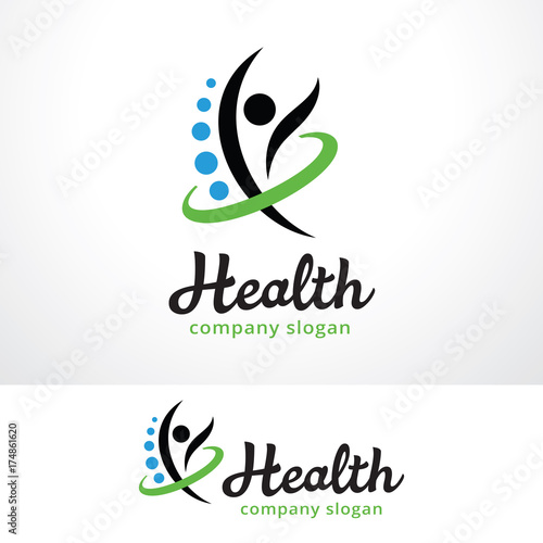 Health People Logo Template Design Vector, Emblem, Design Concept, Creative Symbol, Icon