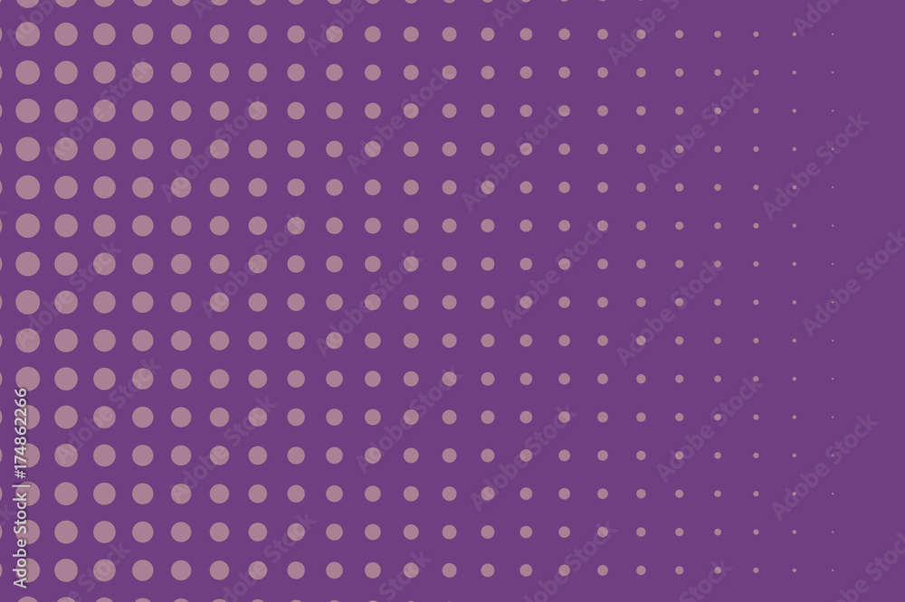 Halftone dotted background. Pop art style. Pattern with small circles, dots Purple, pink color. Vector illustration Halftone dotted background. Pop art style. Pattern with small circles, dots Purple, pink color. Vector illustration