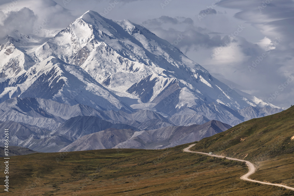 Denali (Mount McKinley) is the highest mountain peak in North America, Alaska, United States