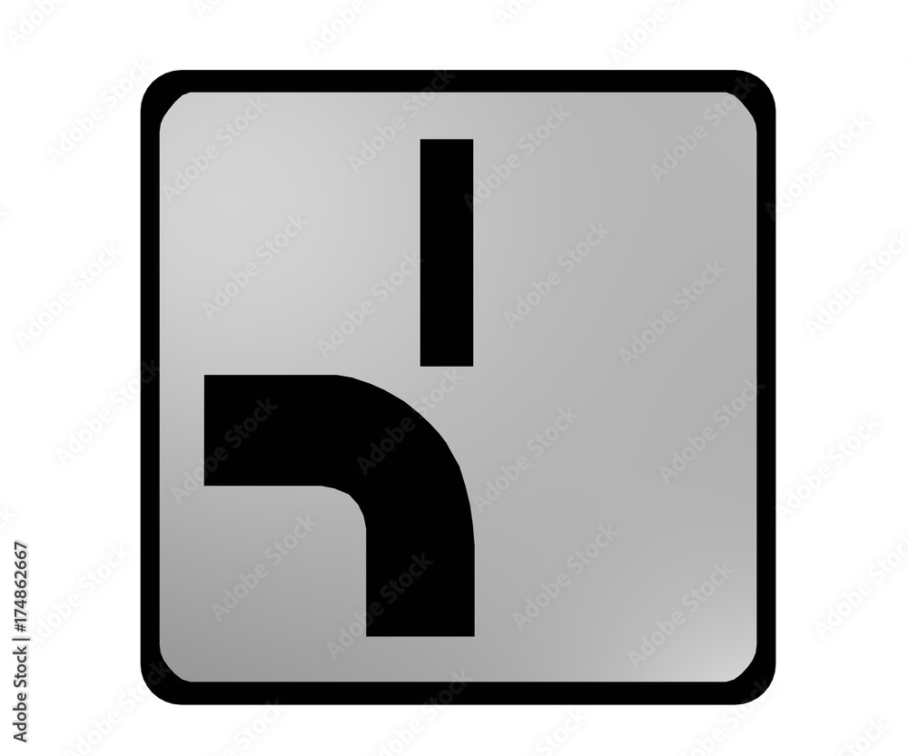 Deutsches Verkehrszeichen: abknickende Vorfahrt Deutsches Verkehrszeichen: abknickende Vorfahrt