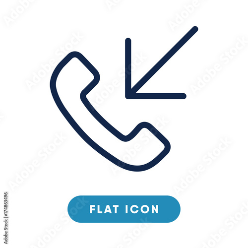 Incoming call vector icon, phone reciever symbol. Modern, simple flat vector illustration for web site or mobile app
