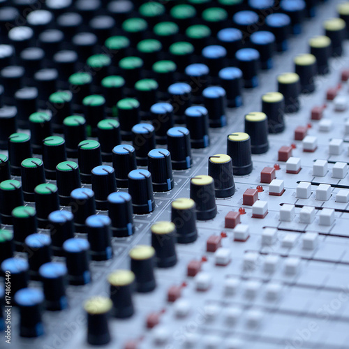 mixing console for setting and controlling sound
