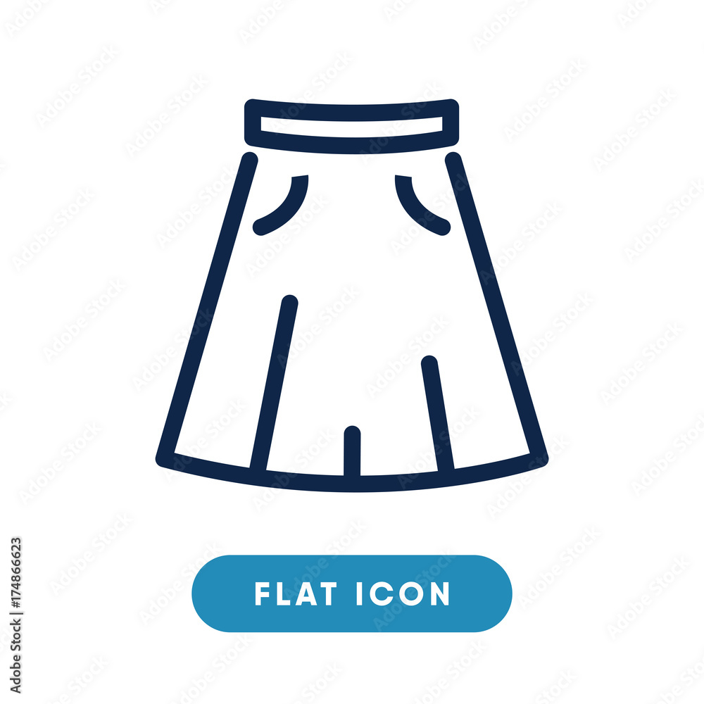 Skirt vector icon, filibeg symbol. Modern, simple flat vector illustration for web site or mobile app Skirt vector icon, filibeg symbol. Modern, simple flat vector illustration for web site or mobile app