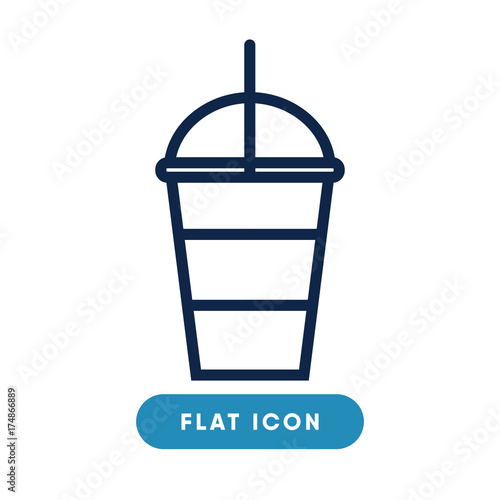 Milk shake vector icon, coffee shake symbol. Modern, simple flat vector illustration for web site or mobile app