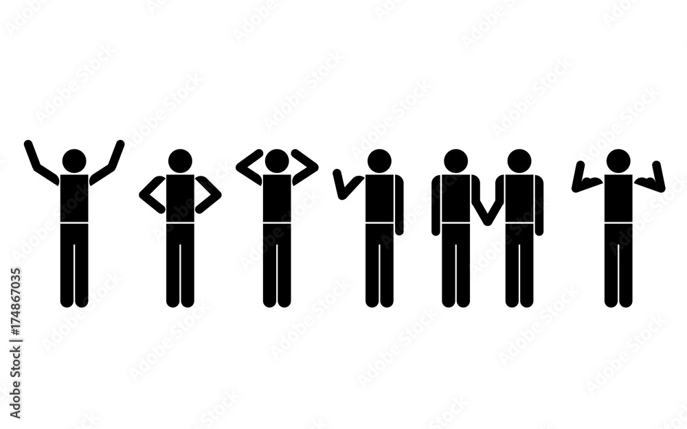 People in actions symbols, vector People in actions symbols, vector