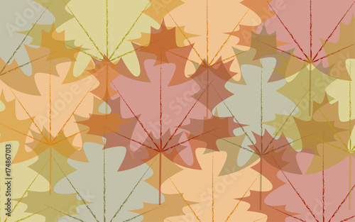 Background transparent autumn leaves, vector