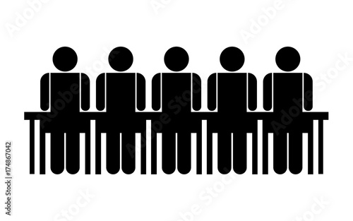 People in meeting symbol, vector