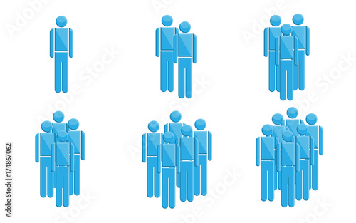 People in groups symbols, vector