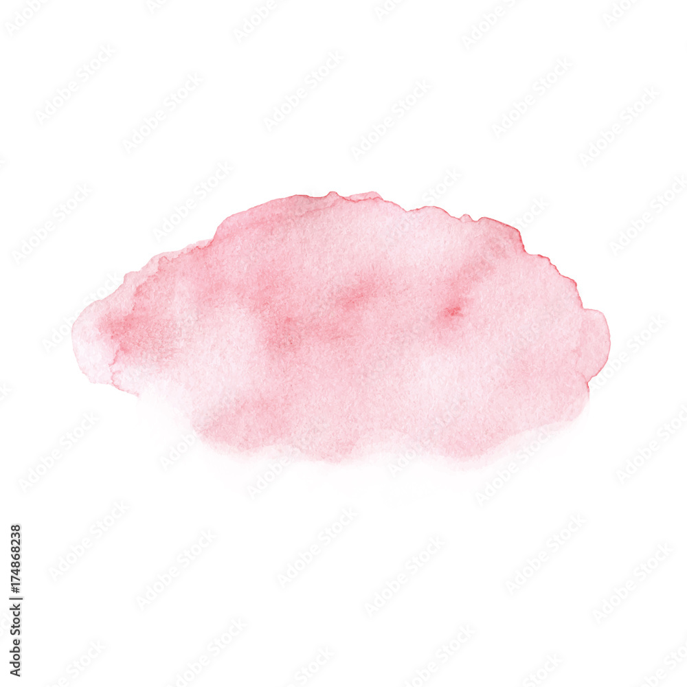Hand painted pink watercolor texture isolated on the white backg
