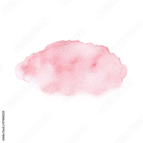 Hand painted pink watercolor texture isolated on the white backg