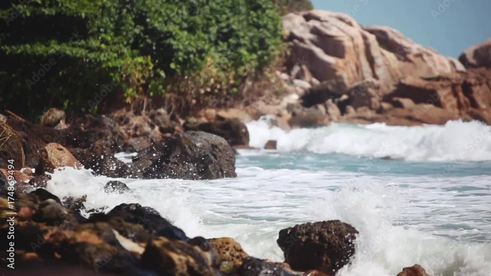 Big Waves Crashing on Stone Beach. 1920x1080 Big Waves Crashing on Stone Beach. 1920x1080
