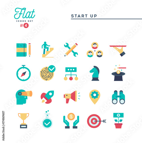 Humanitarian, peace, justice, human rights and more, flat icons set, vector illustration