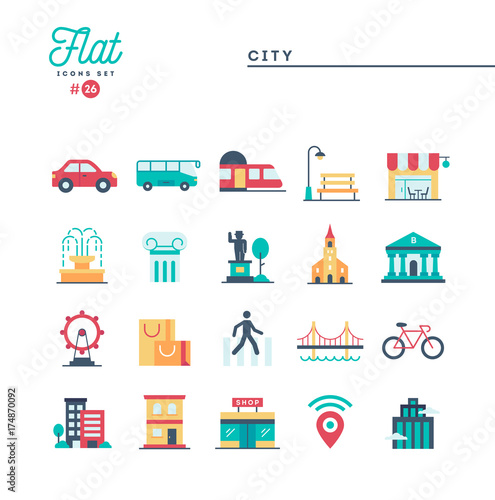 Humanitarian, peace, justice, human rights and more, flat icons set, vector illustration