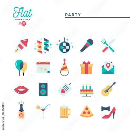 Humanitarian, peace, justice, human rights and more, flat icons set, vector illustration
