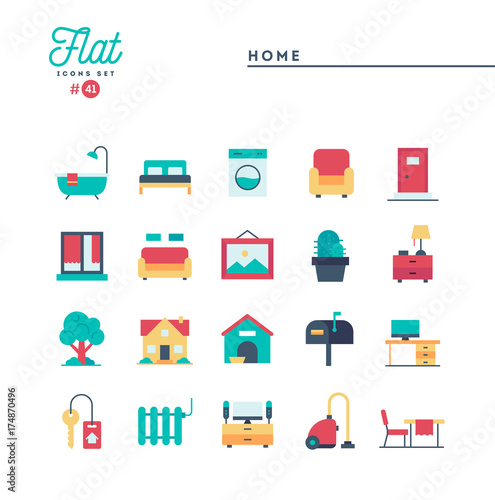 Humanitarian, peace, justice, human rights and more, flat icons set, vector illustration