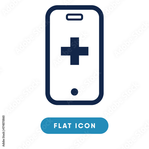 Medical app vector icon, healty app symbol. Modern, simple flat vector illustration for web site or mobile app