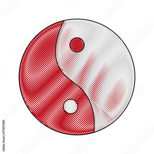 yin yang icon over white background vector illustration
