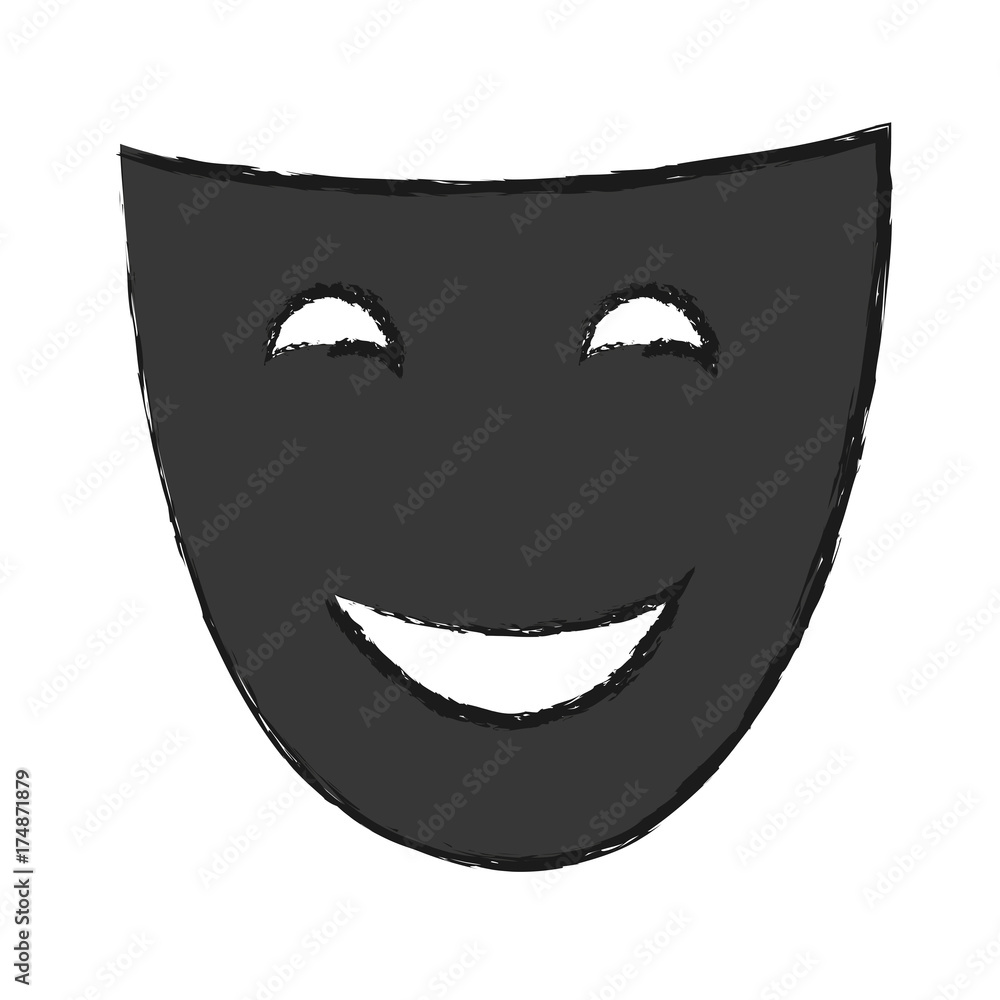 theater face icon over white background vector illustration