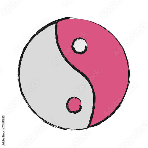 yin yang icon over white background vector illustration