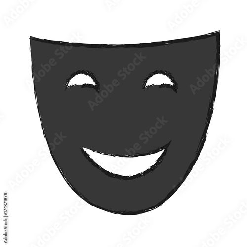 theater face icon over white background vector illustration