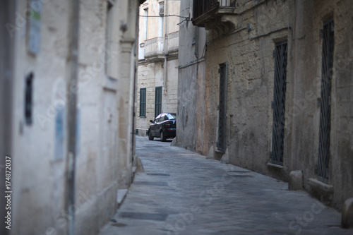 Narrow curve of the street of the ancient Mediterranean city