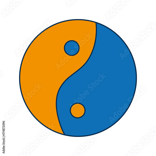 yin yang icon over white background vector illustration