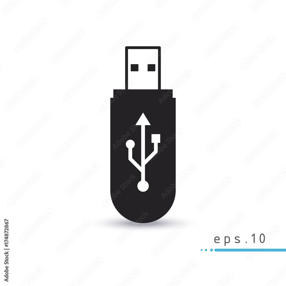 Flat vector USB stick icon symbol Stock Vector | Adobe Stock