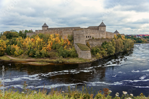 Russian middle ages fortress Ivangorod near Saint-Petersburg