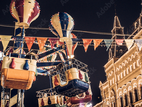 Photography carousel on red square in moscow