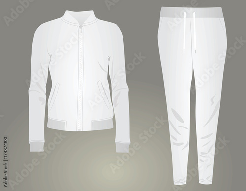 White women tracksuit. vector illustration