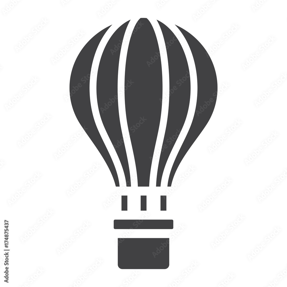 Hot air balloon glyph icon, transport and air vehicle, travel sign vector graphics, a solid pattern on a white background, eps 10. Hot air balloon glyph icon, transport and air vehicle, travel sign vector graphics, a solid pattern on a white background, eps 10.