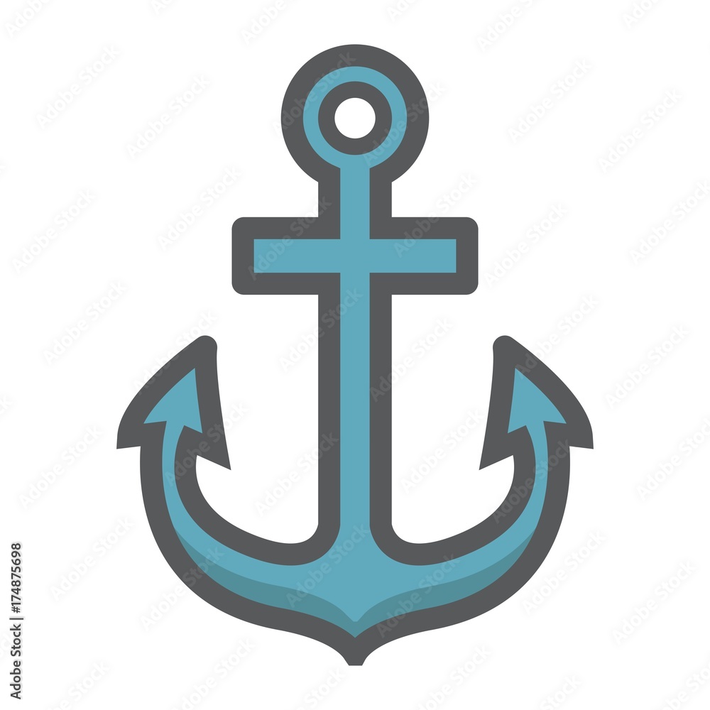 Anchor filled outline icon, navigation and nautical, naval sign vector graphics, a colorful line pattern on a white background, eps 10. Anchor filled outline icon, navigation and nautical, naval sign vector graphics, a colorful line pattern on a white background, eps 10.