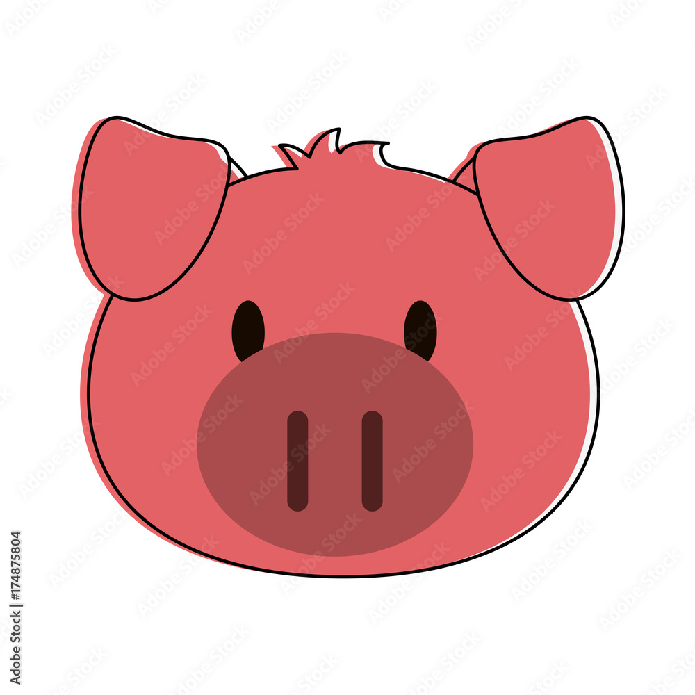 pig animal face cartoon icon image vector illustration design pig animal face cartoon icon image vector illustration design