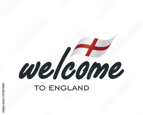 Welcome to England flag sign logo icon