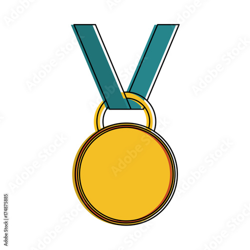 gold medal icon image vector illustration design 