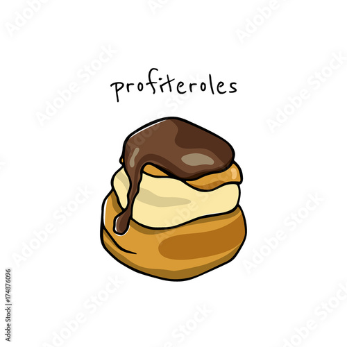 Hand drawn profiterole