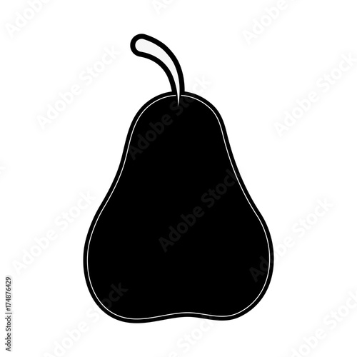 pear fruit icon image vector illustration design black and white