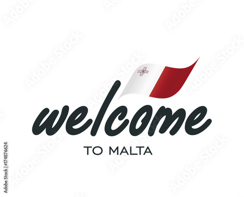 Welcome to Malta flag sign logo icon