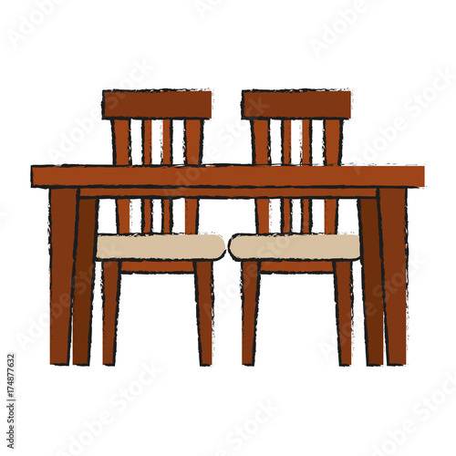 dining table frontview furniture icon image vector illustration design