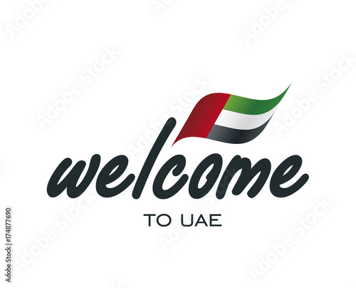 Welcome to UAE flag sign logo icon