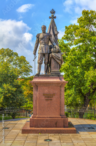 Obraz na płótnie Monument to Russian Emperor Nikolay II in King Milan Street, HDR Image. w salonie