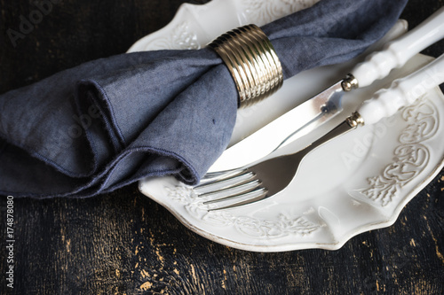 Rustic table setting photo