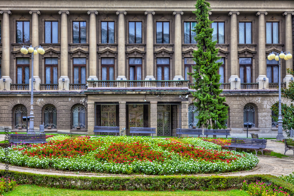 Pillars and facades of the Old Manor in Kralja Milana Street, Belgrade, HDR Image.
