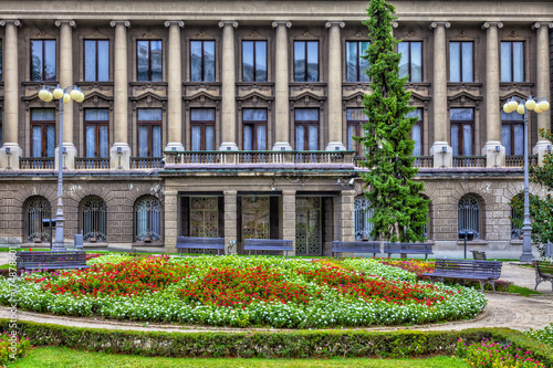Obraz na płótnie Pillars and facades of the Old Manor in Kralja Milana Street, Belgrade, HDR Image. w salonie