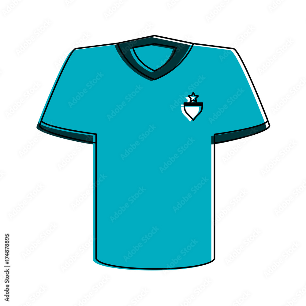 blue shirt with emblem on chest icon image vector illustration design blue shirt with emblem on chest icon image vector illustration design