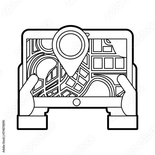 hand holding device with map navigation gps